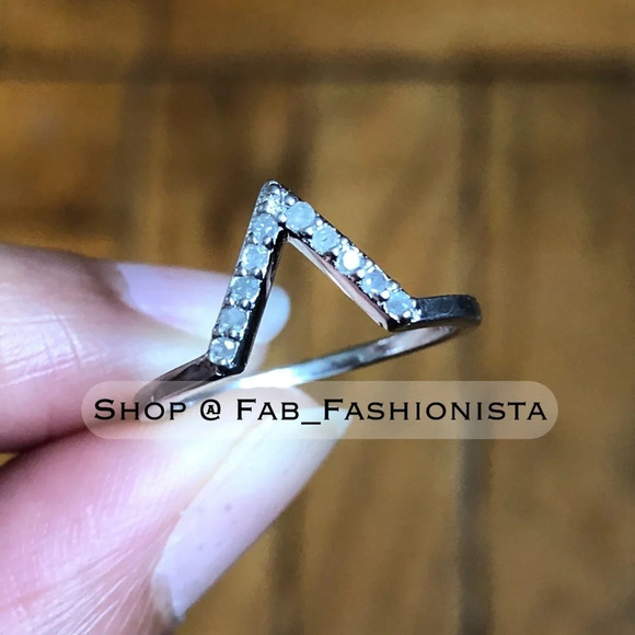 Diamond Enhancer Ring Round Cut V stackable size 5 - Picture 3 of 8